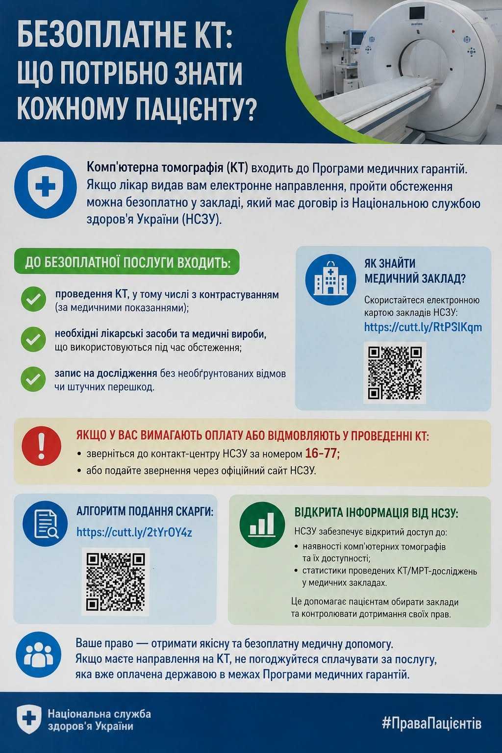 Безоплатне КТ: що потрібно знати кожному пацієнту?